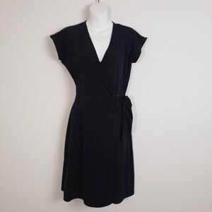 Michael Kors Wrap Dress Medium Black Classic Business Classic Slinky Romantic